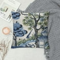 thumbnail image 2 of COMIO  Throw Pillow Covers Thibaut Asian Scenic Chinoiserie Blue Green Designer Luxury Decorative Throw Pillow Cover Pillow Cases Decorative Pillows Square Cushion, 2 of 5