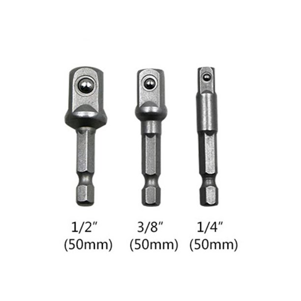 5x3pcs Adaptador de enchufe Vástago hexagonal a Broca de extensión de cabeza cuadrada Barra hexagonal Ndcxsfigh Para estrenar