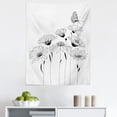 thumbnail image 1 of Daisy Tapestry, Sketch Style Composition of Flowers and Butterfly Monochrome Flora and Fauna, Fabric Wall Hanging Decor for Bedroom Living Room Dorm, 5 Sizes, Black and White, by Ambesonne, 1 of 1