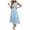 Light Blue, variant on Xihbxyly Dresses for Women Fashion Solid Color Off the Shoulder Mid-Length Dress Leisure Slim Fit Short Sleeve Beach Dress