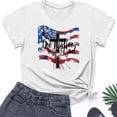thumbnail image 5 of Xdegoge Fournitures de Fête du 4 Juillet, Chemisiers en Coton à Manches Courtes Décontractés, Hauts Grande Taille pour Femmes Tuniques, Chemises Rouges Blanches et Bleues, Mes Commandes Passées Récemment par Moi, de Mujer, Multicolore G, 5 of 5