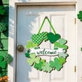 thumbnail image 4 of St. Patrick's Day Decoration Shamrock Door Wreath for Front Door Sign Wall Signs Shamrock Clover Spring Decor Irish Sign Welcome Hanging for Home Decor Party Outdoor Indoor Wooden 12 inch, 4 of 7