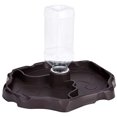 thumbnail image 1 of Dispensador de agua para reptiles, cuenco dispensador de alimentos antidesbordamiento 2 en 1, cuenco de plástico para tortuga Gecko - marrón, 1 of 4