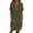 Army Green, variant on Women's Split Notch Neck Tunic Dress, Summer Casual Mini Dress for Women, With Cuffed Short Sleeve and Side Pockets, Women's XXL, Sizes S-2XL