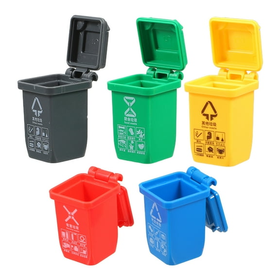 unbranded  5 Pcs Toy Trash Cans Children's Garbage Sorting Bin Work