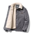 thumbnail image 2 of Abrigo de pana de invierno para hombre, de algodón, con cuello alto, informal, chaqueta de algodón, chaqueta cálida de algodón, 2 of 6
