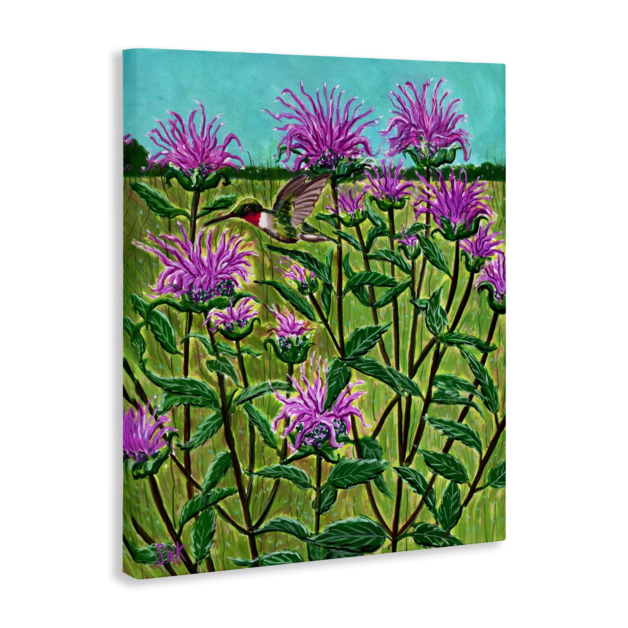 Stupell Industries Ruby Throated Hummingbird & Beebalm Canvas Wall Art, design by Sarah Waldron Kimball