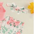 thumbnail image 4 of TOWED22 Newborn Infant Baby Girl Clothes 4Pcs Outfits Ruffle Romper Floral 4Pcs Pants Sets Toddler Girls Clothing Set,3-6 M, 4 of 7