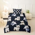 thumbnail image 2 of Homewish Cute Dog Twin Duvet Cover,Navy Black Leopard Print Twin Bedding,Navy Blue Reversible,2pcs,1 Duvet Cover and 1 Pillowcase, 2 of 6