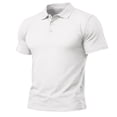 thumbnail image 6 of Hearthz Mens Golf Polo Moisture Wicking Short Sleeve Shirt for Men Casual Summer Shirt Soft Breathable Mens Golf Polo White L, 6 of 6