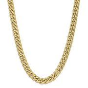14k 11mm Semi-Solid Miami Cuban Chain (Weight: 85.68 Grams, Length: 26 Inches)