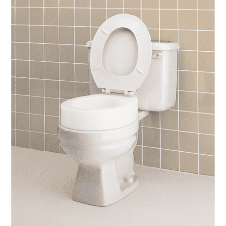 Carex Raised Toilet Seat Elevator with Easy Installation, Adds 3.5 in Height, White, 300 lb Limit