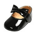 thumbnail image 6 of Baby Girl Bowknot Design Anti-Slip Casual Sneakers Toddler Soft Soled Princess Shoes Black, 6 of 17