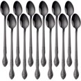 thumbnail image 1 of Iced Tea Spoon Set for 12 Coffee Spoon 7.9 -Inch Stainless Steel Spoon Set Ice Cream Spoon Long Spoon Dessert Spoon Milkshake Spoon-Black, 1 of 7