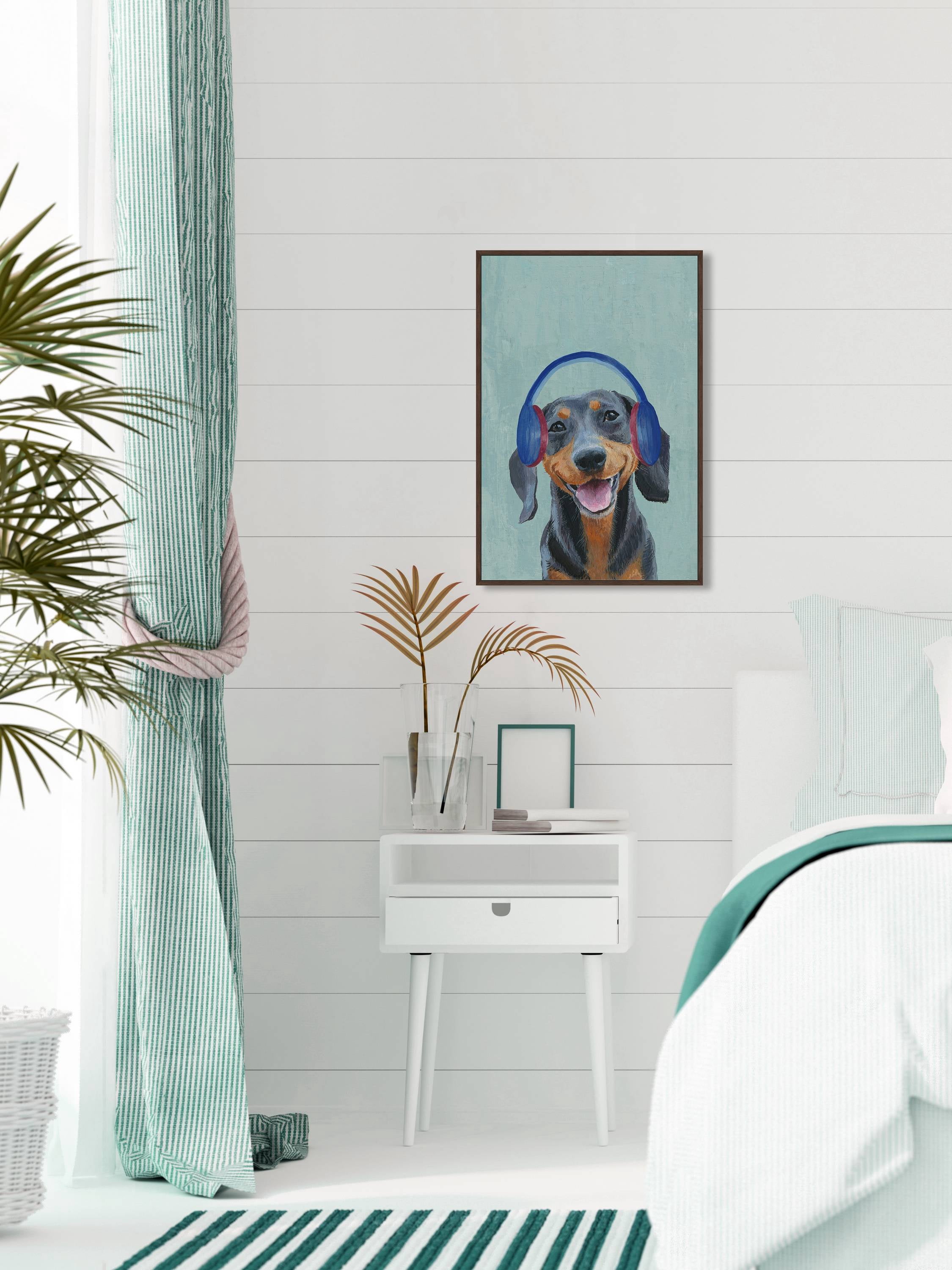 Marmont Hill "DJ Dogie" Floater Framed Painting Print on Canvas