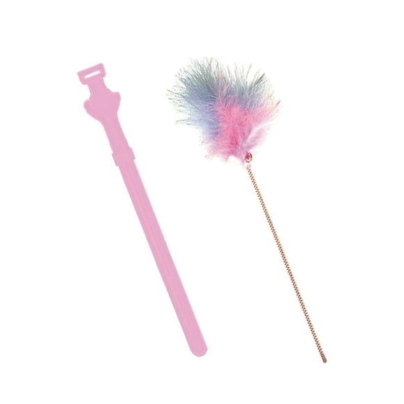 Cat Feather Teaser Rod, juguetes interactivos para gatos, mascotas, envoltura para el cuello, mejora de mascotas Rosa Yuyangstore Juguetes para gatos
