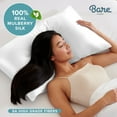 thumbnail image 4 of Bare Home 100% Mulberry Silk Zipper Pillowcase - Perfect for Hair and Skin - Premium 6A Grade, 19 Momme Silk - King, White, 4 of 9