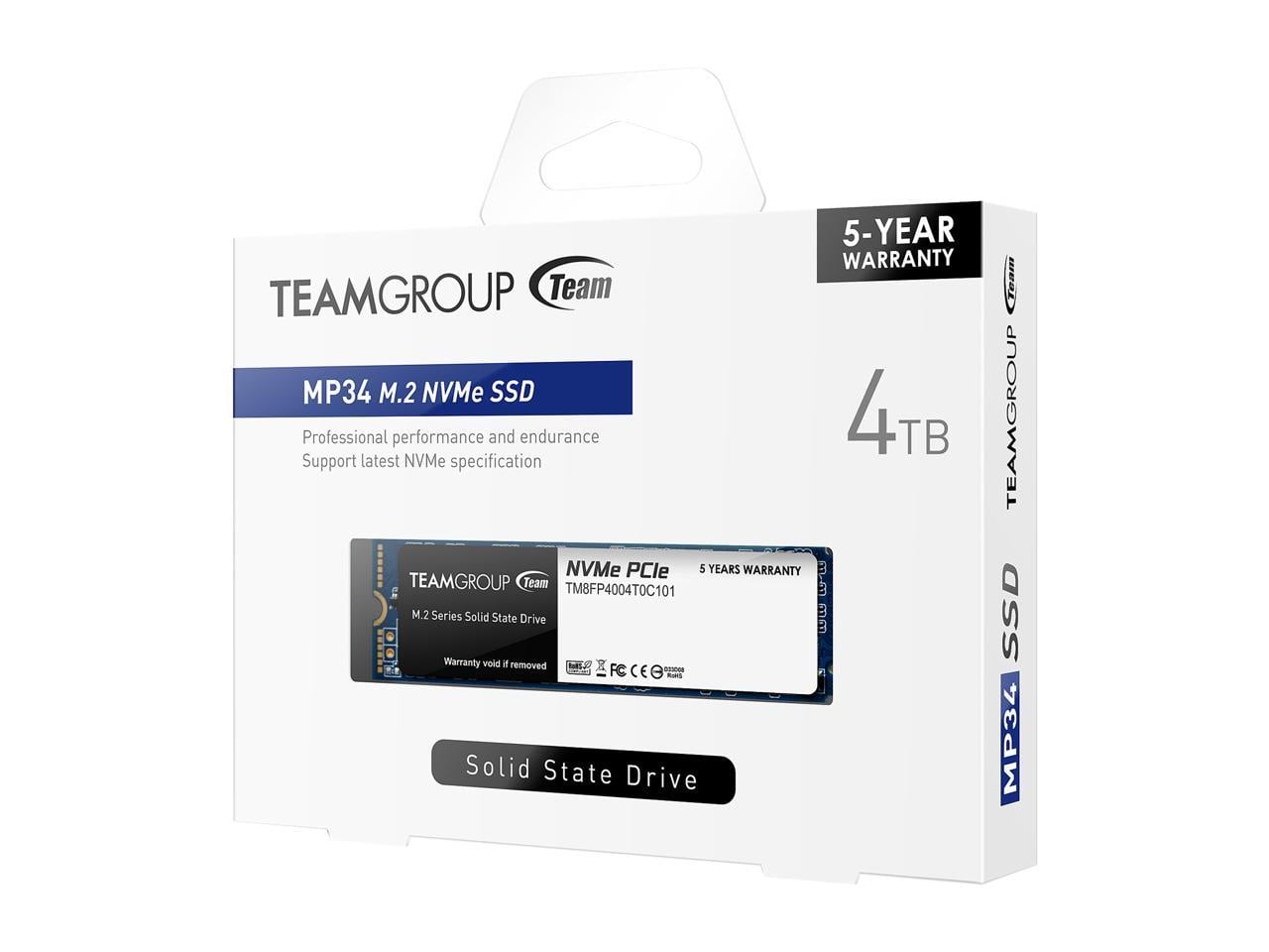 Team Group 4TB MP34 M.2 2280 PCIe 3.0 x4 NVMe 1.3 3D NAND SSD 