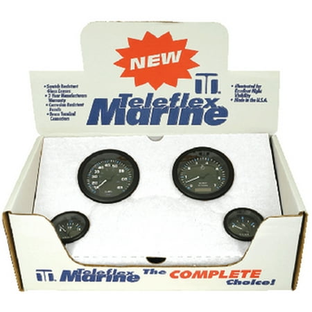 - Sierra 68412P Eclipse Series Black Outboard 4 Set with Tachometer, Speedometer, Voltmeter and Fuel Gauges