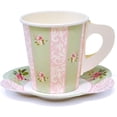 thumbnail image 3 of Gift Boutique 36-Piece Floral Paper Tea Cup and Saucer Set, Disposable Party Dinnerware, 3 of 7