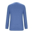 thumbnail image 4 of EchfiProm Fall T-Shirts for Women Long Sleeve Navy Tops V-Neck Pullover Solid Loose Ladies, 4 of 6