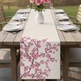 thumbnail image 4 of Spring Flowers Table Runner 72 Inches, Pink Cherry Blossom Branches Plants Beige Bed Runner Dresser Scarves Tabletop for Indoor Outdoor Parties/Ceremony/Banquet, 14" x 72", 4 of 9