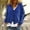Blue, variant on Bnwani Zip Up Cardigan Sweaters for Women Knit Button Cardigan V Neck Solid Color Black Women Cardigan Sweaters for Fall Size L(US:8)