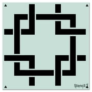 Stencil1 Square Lattice Repeat Wallpaper Pattern Stencil - Large Stencils for Painting Walls - Stencil Designs for DIY Home Dcor Reusable Mylar Stencil for Crafts and Decorations Size 11" X 11"