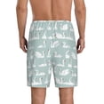 thumbnail image 4 of Lsque White Swan Mens Sleep Pajama Shorts,Short Pajama Pants, Cotton Ultra-Soft Knit-X-Large, 4 of 9