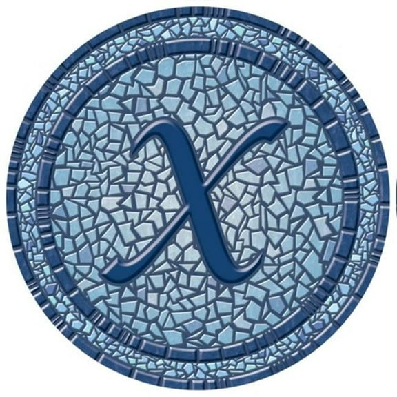 Lamatek 59 in. dia. Monogram Mosaic Poolsaic Mat- X - Blue - 59 in.