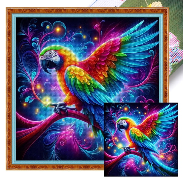 Kit Punto Cruz Con Loro Hilo Algodón Ecológico Bordado 11CT 40x40cm