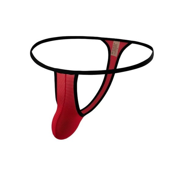 Ketyyh-chn99 Men's Jock Strap Underwear Breathable Mesh Jockstraps Mens Underwear Underpants Cotton Breathable Underwear Briefs for L,Red
