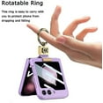 thumbnail image 2 of Compatible with Samsung Galaxy Z Flip 5 Case with Ring Holder,Ultra Thin Slim Matte Leather Anti-Drop Wear-Resistant Built-in Glass Screen Protector Cover Case for Galaxy Z Flip 5 5G Purple, 2 of 14