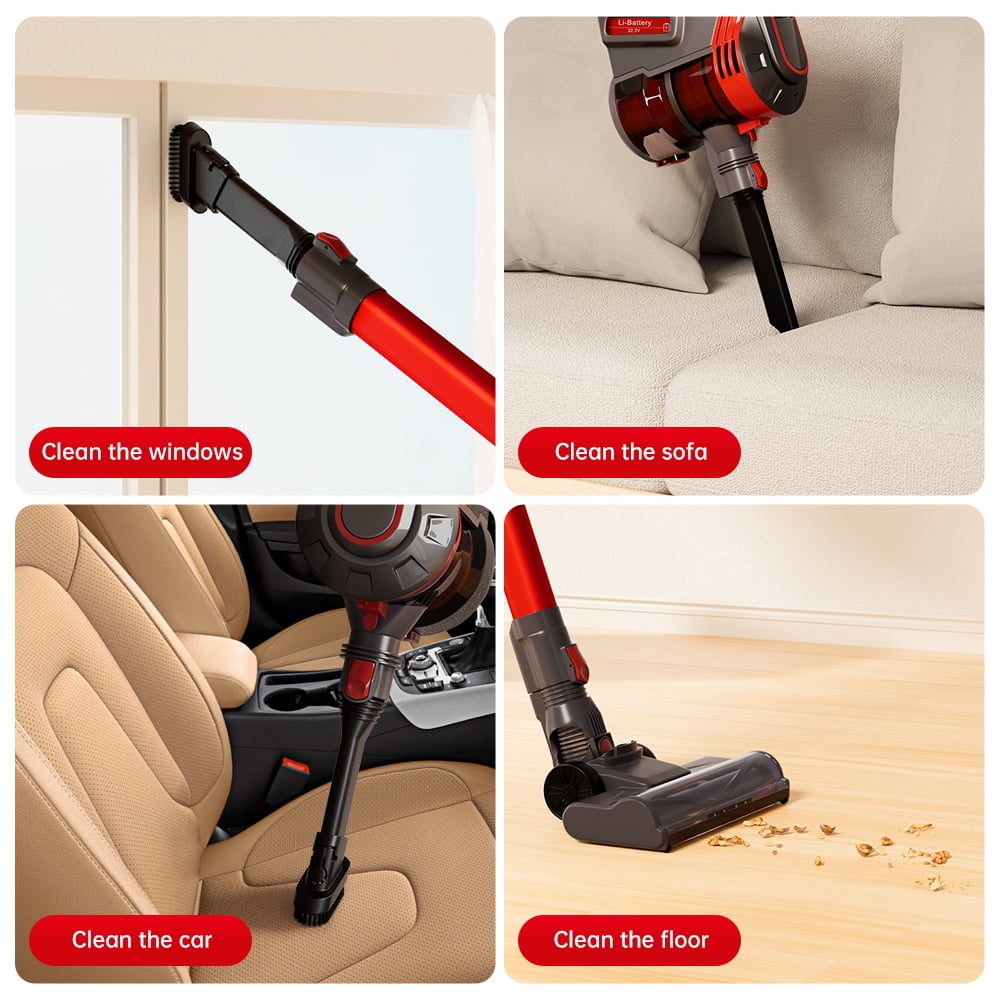 TOPTENG Cordless Vacuum Cleaners Lightweight Stick Vacuum for Hardwood Floor Carpet Pet Hair Home/Car Clean