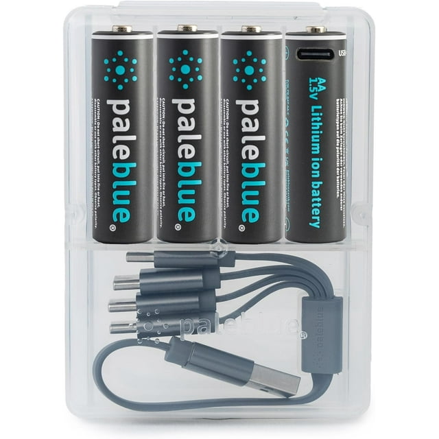 Pâle Piles AA Rechargeables au Lithium-Ion Bleu - Lot de 4