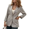 thumbnail image 2 of Casual Blazers for Women 2025 Long Sleeve Notch Lapel Collar Single Business Casual Work Office Jacket, 2 of 7