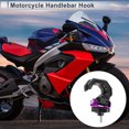thumbnail image 2 of Gancho colgante ajustable para motocicleta, gancho doble tipo cuerno, soporte para casco y equipaje para scooters y bicicletas, negro púrpura, 1 Pc, 65mm, 2 of 7