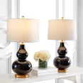 thumbnail image 2 of SAFAVIEH Karlen 28.5 in. H Mid-Century Table Lamp, Black/Gold Leaf, 2 of 10