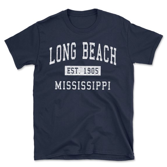 Long Beach Mississippi Classic Established Men's Cotton T-Shirt