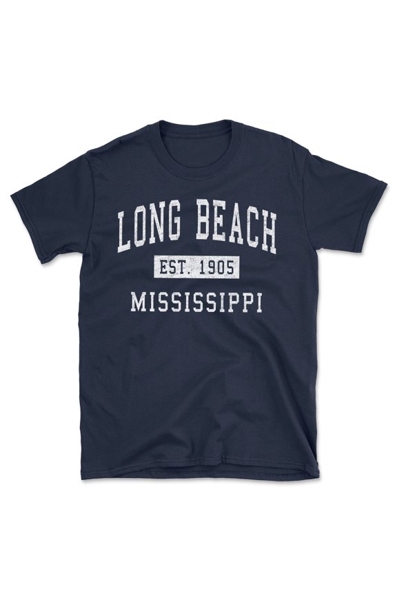 Long Beach Mississippi Classic Established Men's Cotton T-Shirt