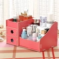 thumbnail image 2 of Caja de almacenamiento de escritorio de madera Organizador de suministros de oficina multifuncional Estuche cosmético adorable Methold JJ14122-05B, 2 of 7