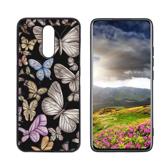 Compatible with LG Solo LTE Phone Case, Butterflies 73 Case Men Women, Flexible Silicone Shockproof Case for LG Solo LTE