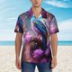 thumbnail image 2 of Fotbe Beautiful Flower Blue Bird Camisa Hawaiana para Hombre Unisex – Camisa Casual de Verano con Botones de Manga Corta de Algodón y Lino,3X-Large, 2 of 7