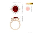 thumbnail image 5 of Angara Lab Grown Ruby Ring with Lab Diamond Halo in 14K Rose Gold for Women (Size-12x10mm) | Princess Diana Lab Created Ruby Ring (Ring Size - 3.5), 5 of 8
