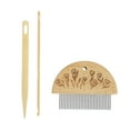thumbnail image 2 of Weaving Loom Comb With Professional Wooden Comb, Big Eye Needle, And Crochet Hook - Easy To Use, 2 of 8