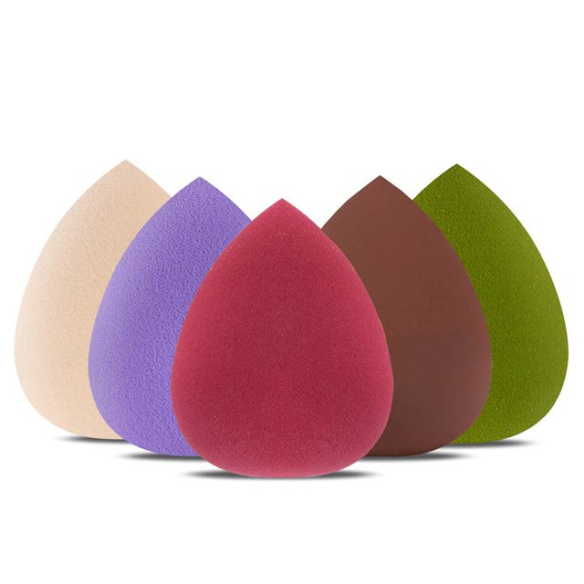 Esponja de belleza de lujo, licuadora de maquillaje, esponja de mezcla de base no alergénica, impecable para líquido, crema, polvo, juego de 5 Ormromra