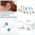 thumbnail image 4 of FaithHeart 925 Sterling Silver Round Stud Earrings for Women December Blue Topaz Birthstone Earrings Jewelry Gift for Friends Birthday Christmas, 4 of 7