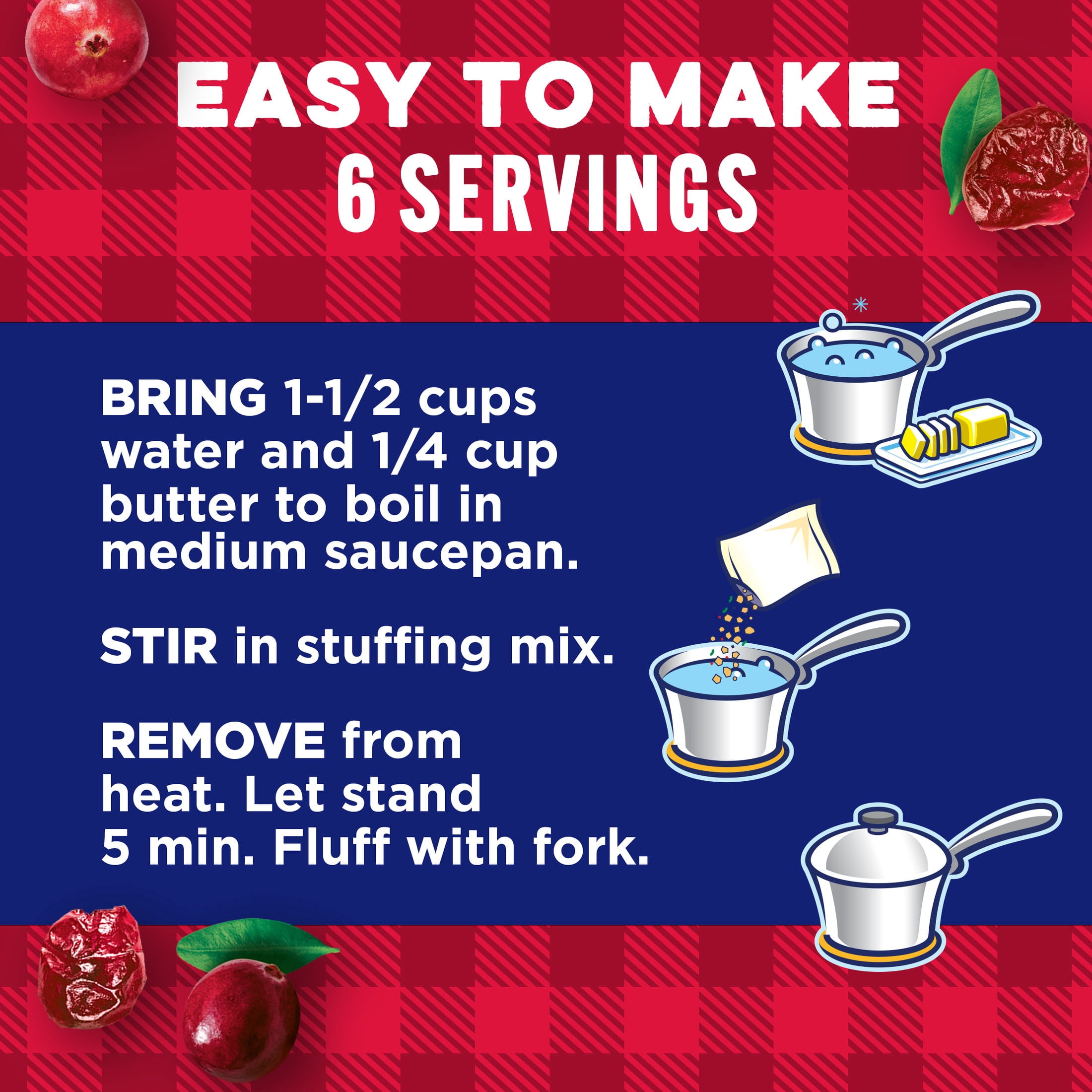 (4 pack) Stove Top Cranberry Stuffing Mix, 6 oz Box