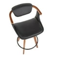 thumbnail image 4 of LumiSource Walnut Bamboo, Black Metal, Black PU Oracle Counter Stool, 4 of 8