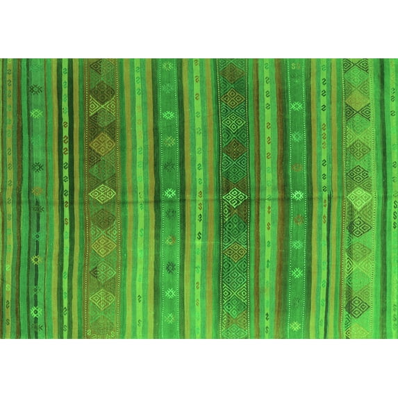 Ahgly Company Indoor Rectangle Southwestern Green Country Area Rugs, 5' x 7'